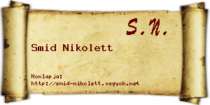 Smid Nikolett névjegykártya